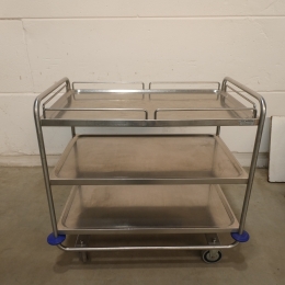 Stainless steel service trolley